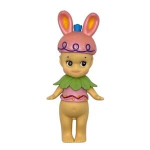 New Unbranded Kewpie/Angel Mini Figure, Pink Easter Rabbit, Open Blind Box Style